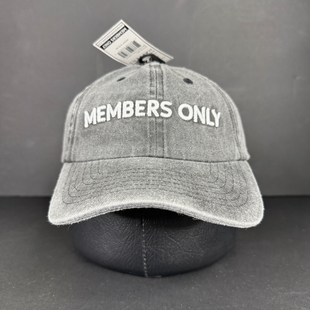 Members Only Hat Cap Strap Back Men's One Size Adjustable Black Embroidered